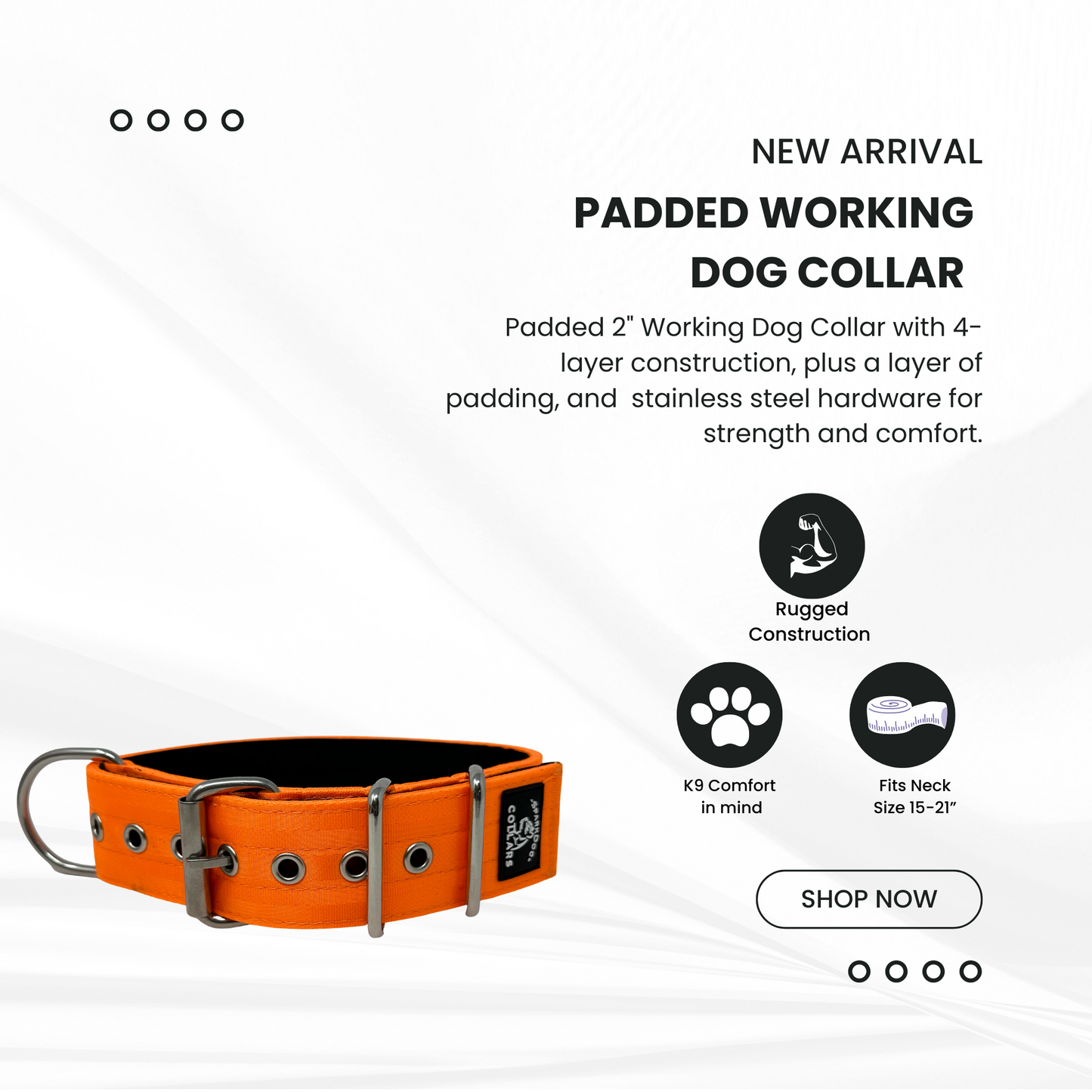 2" Padded Working Dog Collar